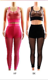 See Thru Mesh Bra Top & Legging Set
